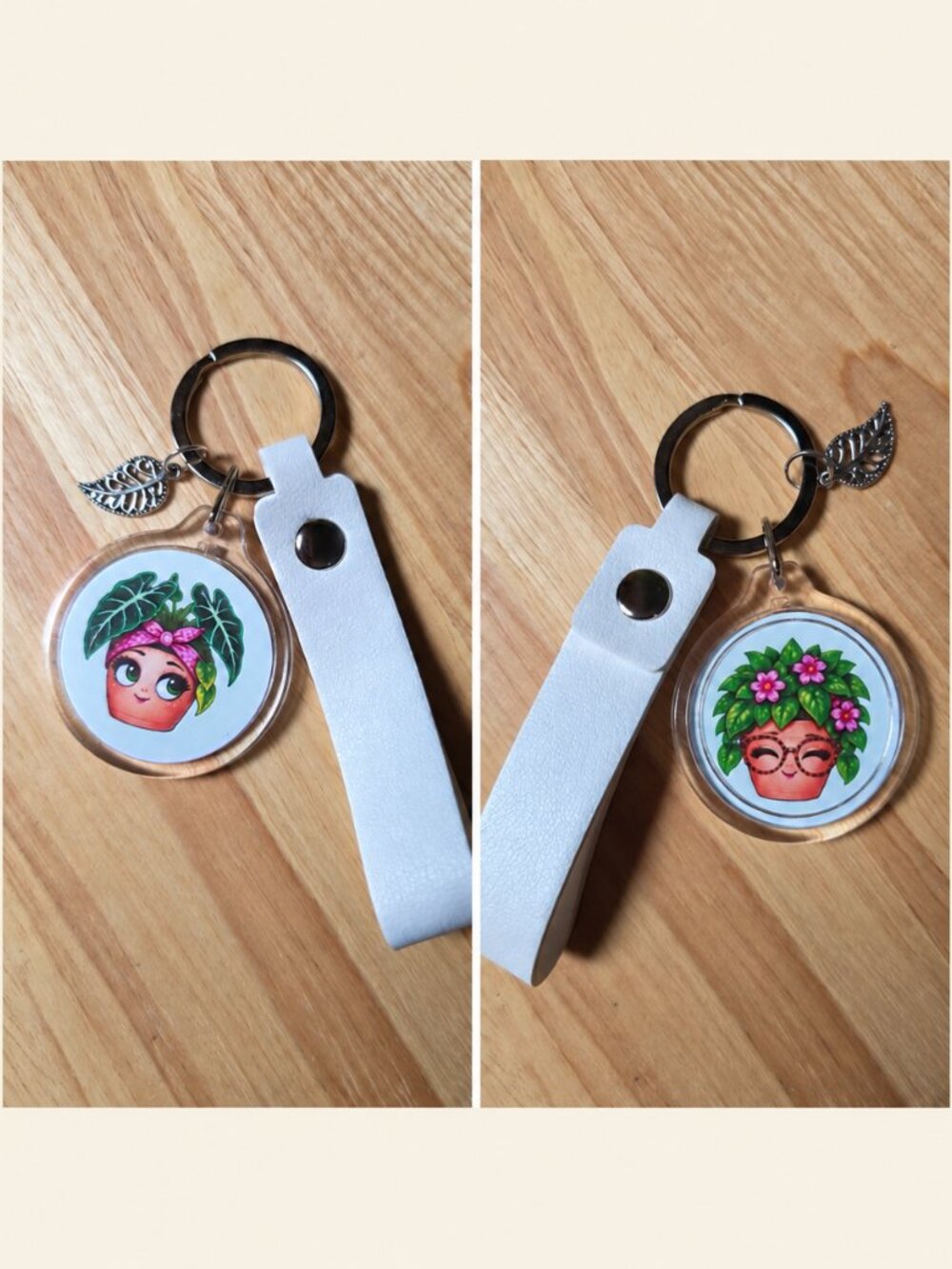 Plant Character Keychain | Double-Sided Plant Lover Gift